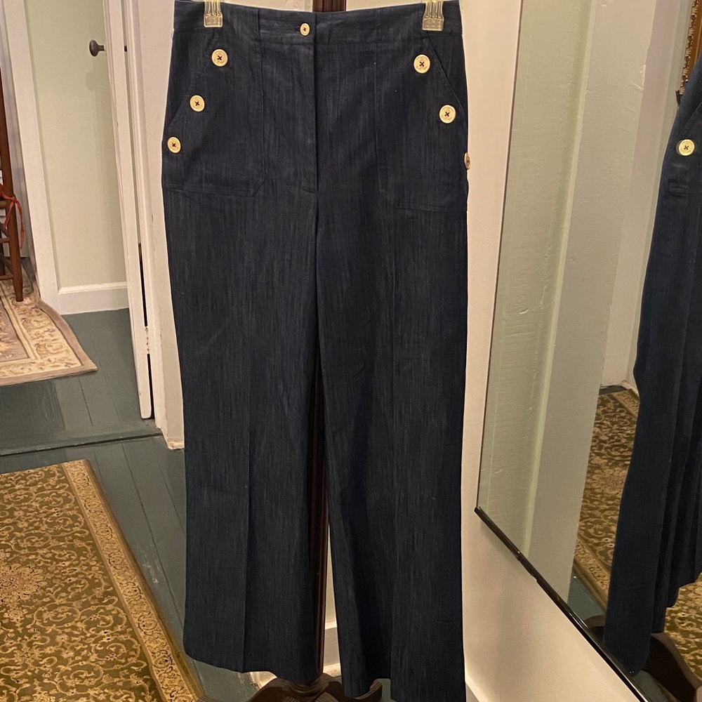 Tommy Hilfiger Navy Wide Leg Pants size 12